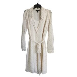 Lane Bryant Women's Off-White Belted Shirt Dress 14